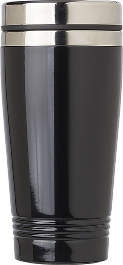 Nerezový termohrnek s víčkem, 450 ml, černá