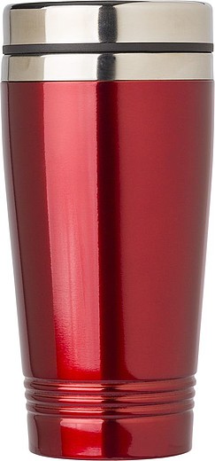 Nerezový termohrnek s víčkem, 450 ml, červená