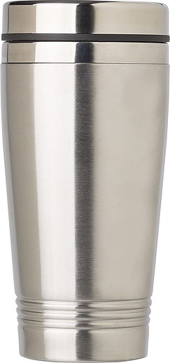 Nerezový termohrnek s víčkem, 450 ml, stříbrná