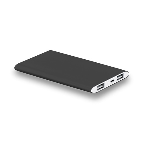 černá NOBEL. Powerbanka 7 200 mAh ze recyklovaného hliníku (100% rAL), černá
