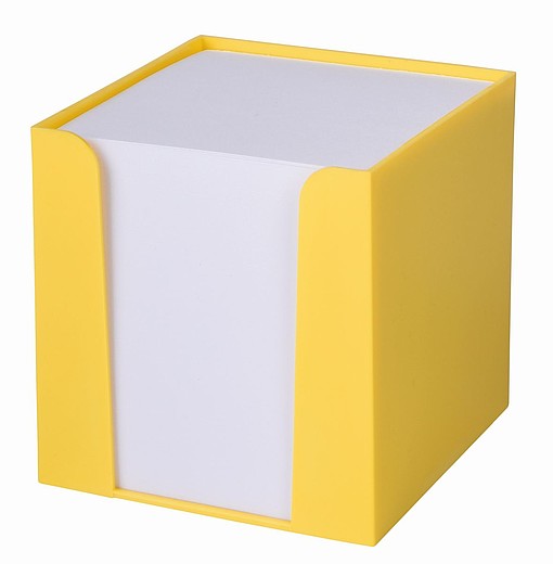 OMITARA Plastová krabička s lístky na poznámky, žlutá