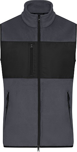 Pánská fleecová vesta James & Nicholson, tmavě šedá, S