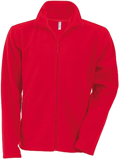 Pánská mikrofleecová mikina Kariban fleece jacket men, červená, vel. S