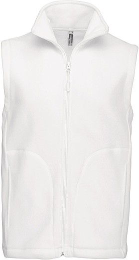 Pánská mikrofleecová vesta Kariban fleece vest men, bílá, vel. S