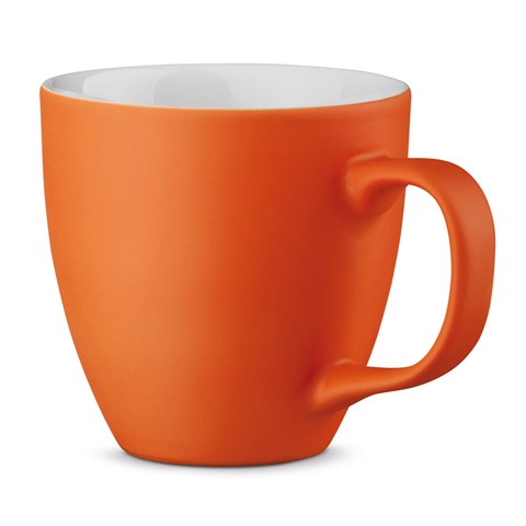 oranžová PANTHONY MAT. 450 ml hydroglazovaný porcelánový hrnek, oranžová