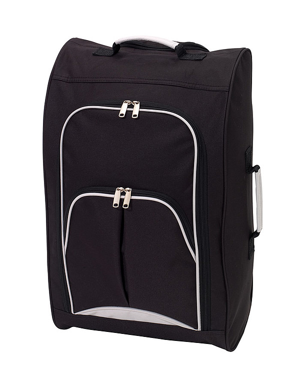 PETULA Palubní kufr s kapsami na zip, černý