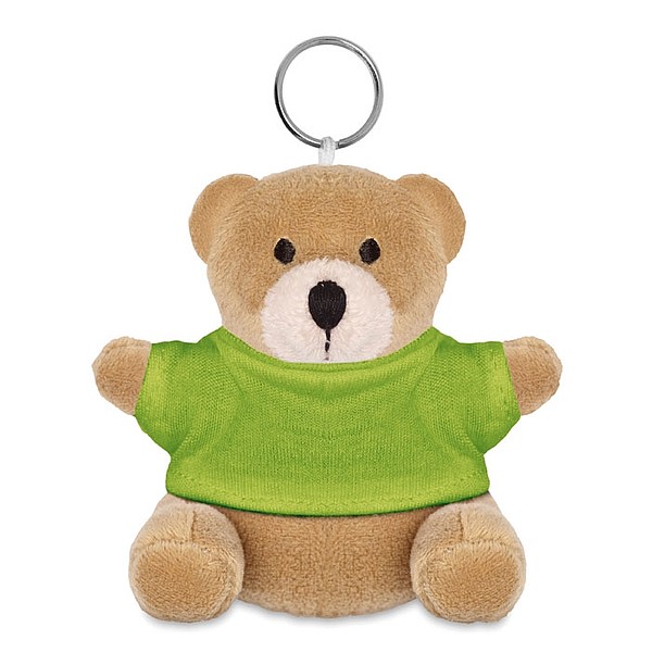 PILASO Přívěsek na klíče s plyšovým medvídkem v tričku, sv. zelená