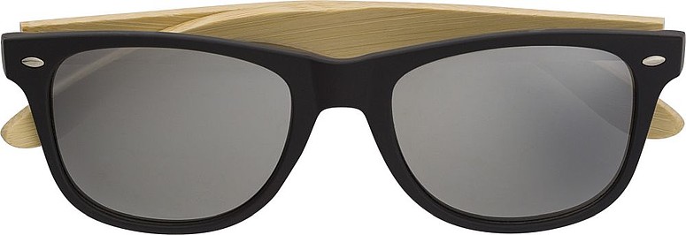 PREOS Černé sluneční brýle s bambusovými nožičkami a barevnými skly, stříbrná