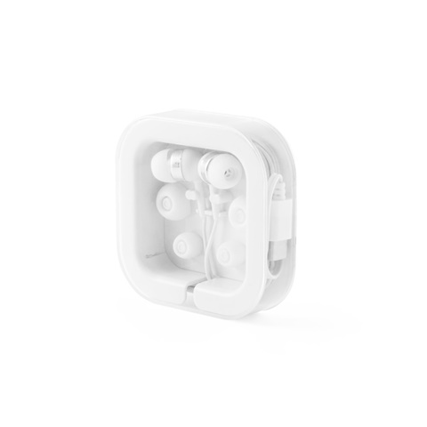 bílá PRESLEY. Sluchátka s 1.2metrovým USB-C kabelem a vestavěným ABS mikrofonem, bílá