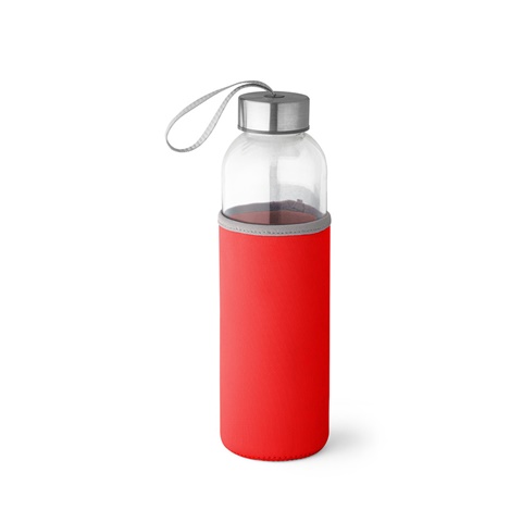 červená RAISE. Sportovní láhev ze skla a nerezové oceli 520 ml, červená