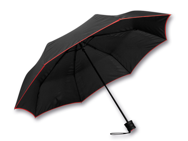RELLA polyesterový skládací manuální deštník, 8 panelů, Červená