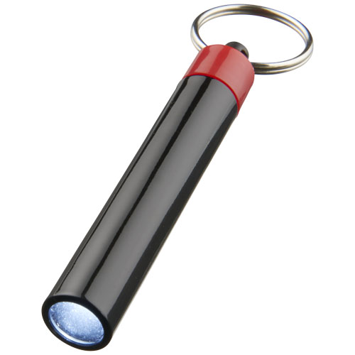 RIBANA - LED svítilna s povrchovou úpravou UV a kroužkem na klíče, červená