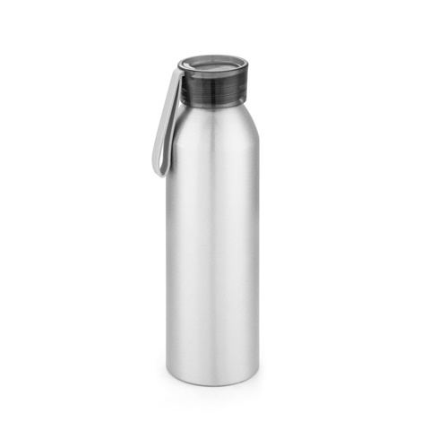 Saténově stříbrná RIO. Recyklovaného hliníkovým (100% rAL) láhev s PP uzávěrem 660 ml, saténově stříbrná