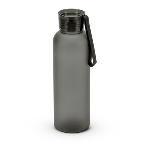 černá RIO RPET. Recyklovaného PET (100 % rPET) láhev s matným povrchem 600 ml, černá