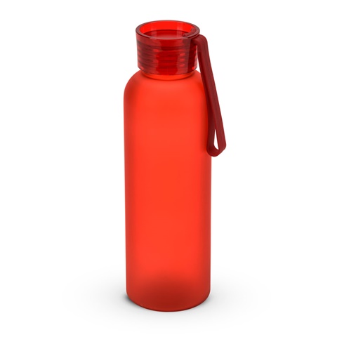červená RIO RPET. Recyklovaného PET (100 % rPET) láhev s matným povrchem 600 ml, červená