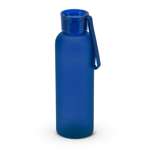 modrá RIO RPET. Recyklovaného PET (100 % rPET) láhev s matným povrchem 600 ml, modrá