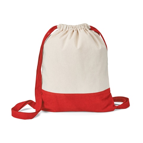červená ROMFORD. 100% bavlněná stahovací taška (180 g/m²), červená