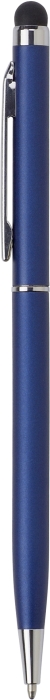 RUBBY Kovové kuličkové pero, modrá náplň, stylus pro kapac.displej, modré