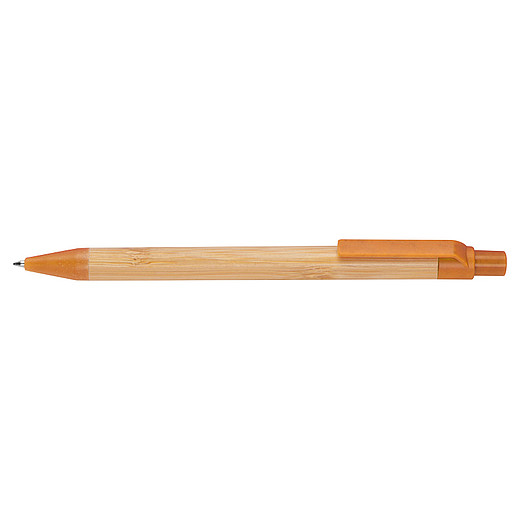 SERIO Kuličkové pero z pšeničné slámy a bambusu, oranžové