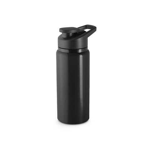 černá SHAWN. 100% recyklované hliníková sportovní láhev 660 mL, černá