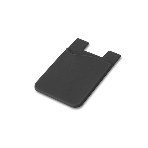 černá SHELLEY. Silikonové pouzdro na kartu smartphonu, černá