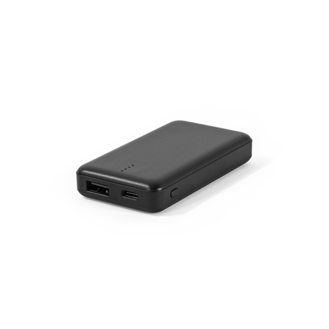 černá SHERYL. Powerbanka 4 000 mAh ve recyklovaného ABS (100% rABS), černá
