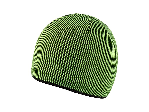 SINGIDA Zimní akrylová čepice s barevnými proužky, světle zelená