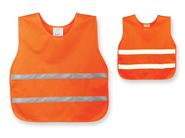 SKIBI II polyesterová reflexní vesta, dětská velikost, Fluorescenční oranžo