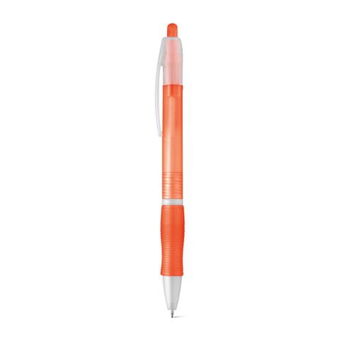 oranžová SLIM. Protiskluzové ABS kuličkové pero s klipem, oranžová