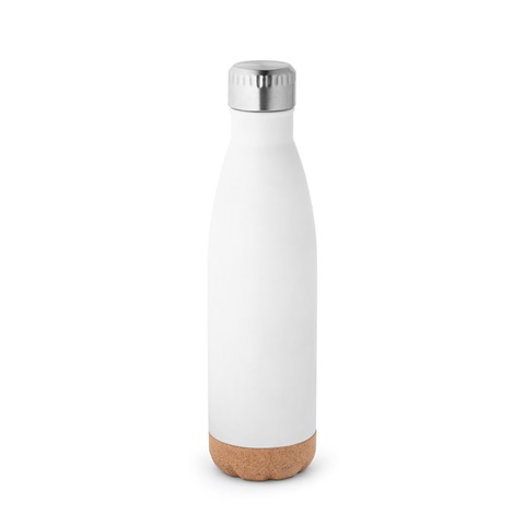 bílá SOLBERG. Termoska z nerezové oceli a korkovou základnou 560 ml, bílá