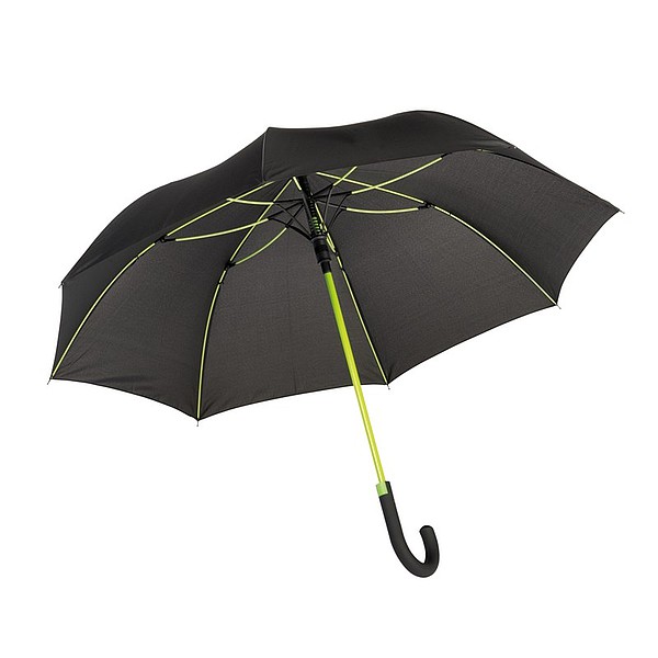 TELAMON Automatický holový deštník s pogumovanou rukojetí, černá/zelená