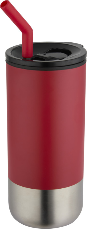 červená Termohrnek s brčkem 480 ml, červená