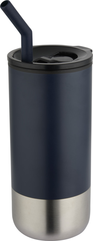 námořní modrá Termohrnek s brčkem 480 ml, námořní modrá
