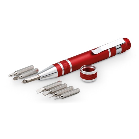 červená TOOLPEN. Šroubovák ve tvaru pera, červená