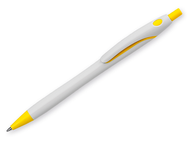 TRICIA plastové kuličkové pero, modrá náplň, Žlutá