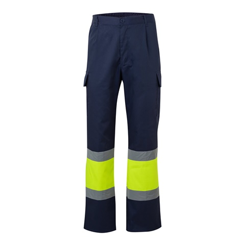 modrá VL ARTEMIS. Dvoubarevné kalhoty z kepru (190 g/m²), bavlny (20 %) a polyesteru (80 %), modrá, 2XL