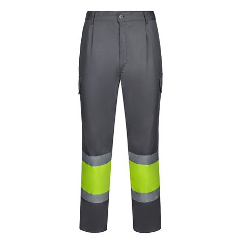 šedá VL ARTEMIS. Dvoubarevné kalhoty z kepru (190 g/m²), bavlny (20 %) a polyesteru (80 %), šedá, 2XL