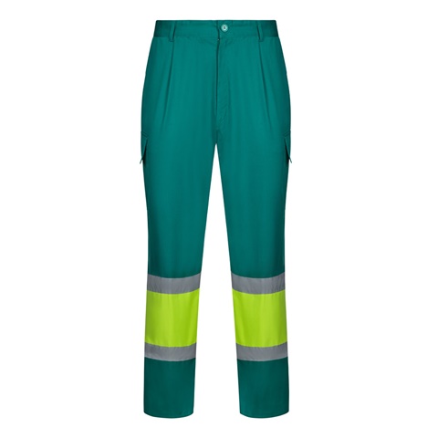 zelená VL ARTEMIS. Dvoubarevné kalhoty z kepru (190 g/m²), bavlny (20 %) a polyesteru (80 %), zelená, 2XL