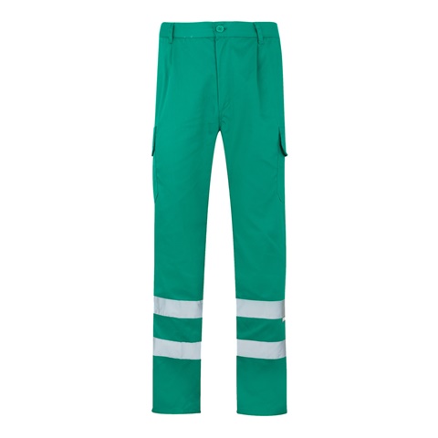 zelená VL ASCLEPIUS. Keprové kalhoty s více kapsami (200 g/m²), z bavlny (35 %) a polyesteru (65 %), zelená, 2XL