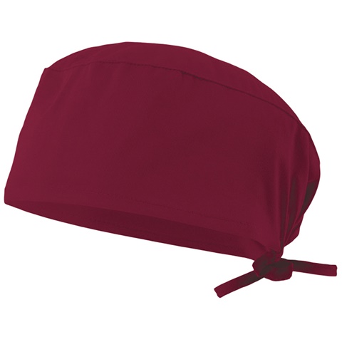 bordo VL ENLIL. Hygienická keprová čepice (190 g/m²) z bavlny (35 %) a polyesteru (65 %), bordó