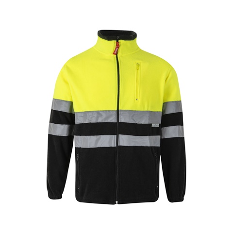 černá VL EROS. Dvoubarevná fleecová bunda (280 g/m²), z polyesteru (100 %), černá, 2XL