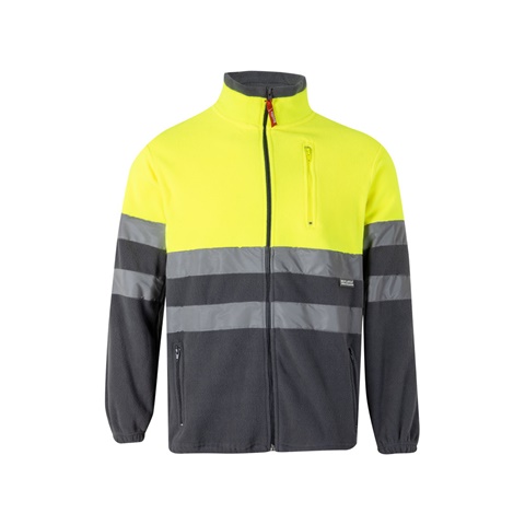 šedá VL EROS. Dvoubarevná fleecová bunda (280 g/m²), z polyesteru (100 %), šedá, 2XL