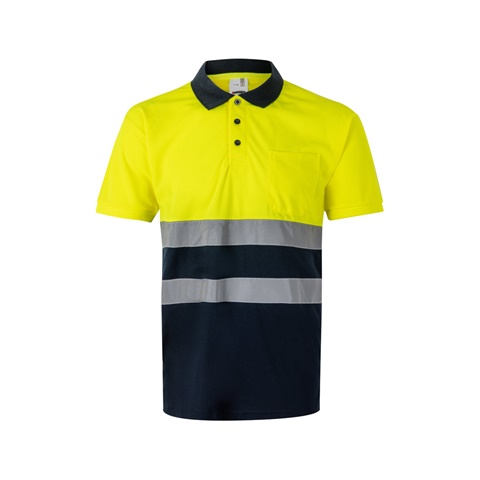 modrá VL FORTUNA. Polokošile z ptačí perspektivy (140 g/m²) s krátkým rukávem z polyesteru (100 %), modrá, 2XL