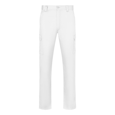 bílá VL HERMES. Kalhoty s více kapsami (190 g/m²), bílá, 34