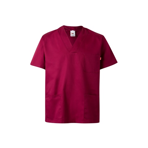 bordo VL ILLAPA. Keprová tunika (190 g/m²) s krátkými rukávy z polyesteru (65 %) a bavlny (35 %), bordó, 2XL