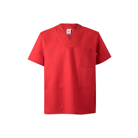 červená VL ILLAPA. Keprová tunika (190 g/m²) s krátkými rukávy z polyesteru (65 %) a bavlny (35 %), červená, 2XL