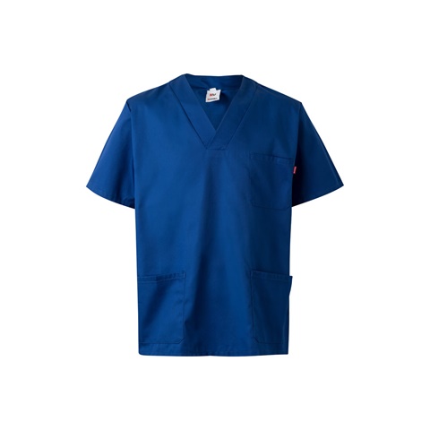 královská modrá VL ILLAPA. Keprová tunika (190 g/m²) s krátkými rukávy z polyesteru (65 %) a bavlny (35 %), královská modrá, 2XL