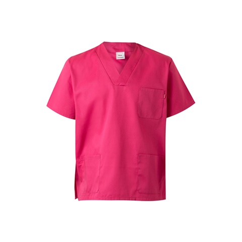 růžová VL ILLAPA. Keprová tunika (190 g/m²) s krátkými rukávy z polyesteru (65 %) a bavlny (35 %), růžová, 2XL