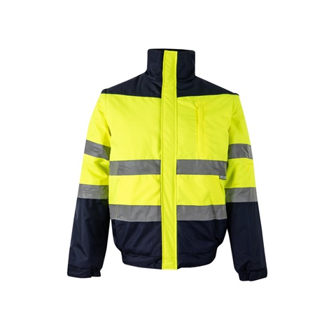 modrá VL JUPITER. Dvoubarevná vycpaná bunda (180 g/m²) z polyesteru (100 %) s PU zátěrem, modrá, 2XL