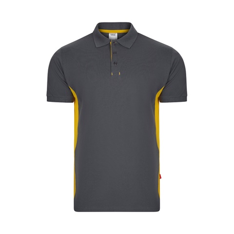 šedá VL SUPAY. Dvoubarevná piké polokošile (180 g/m²), krátký rukáv, z bavlny (60 %) a polyesteru (40 %), šedá, 2XL
